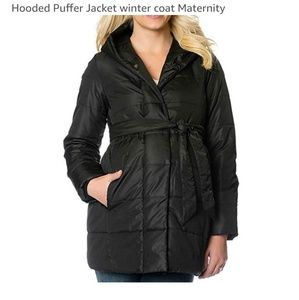 Maternity winter puffer black jacket